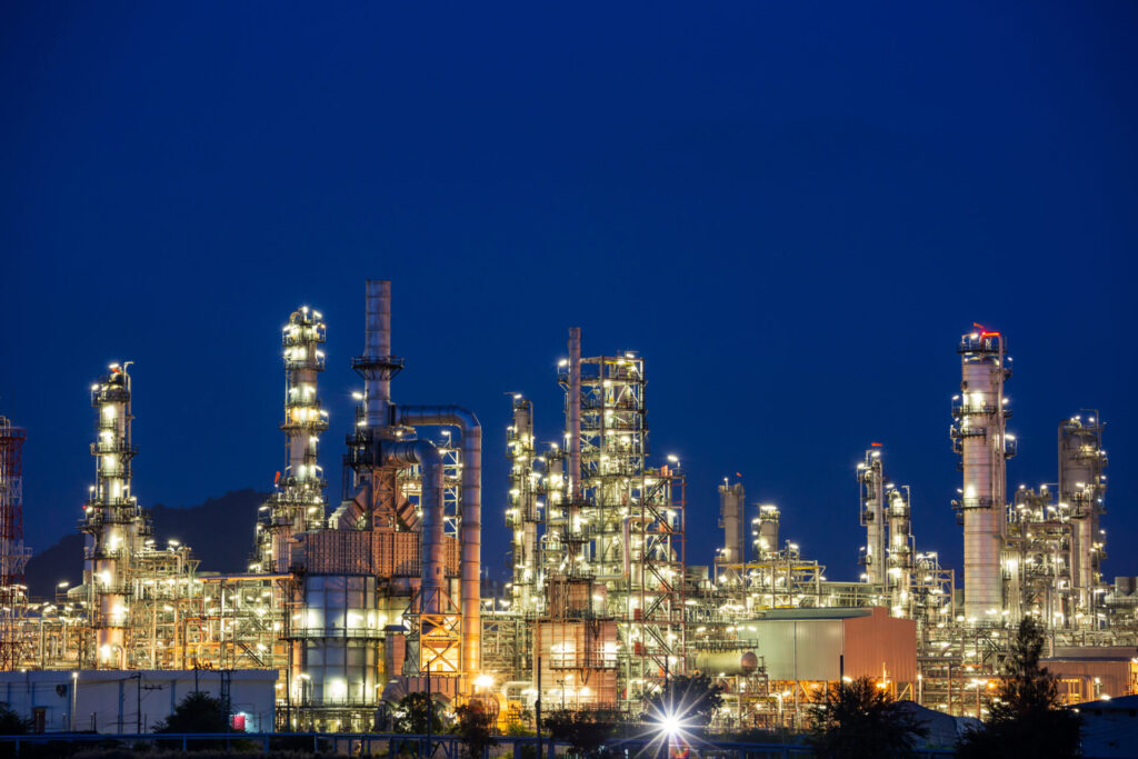 Twilight,Scene,Of,Oil,Refinery,Plant,Of,Petrochemistry,Industry,In